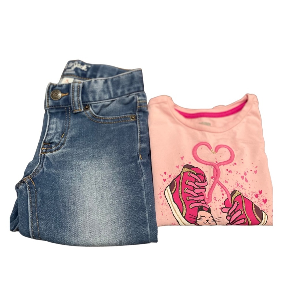 2 piece girls jean+shirt 💕
